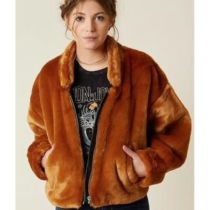 Free People Brown Bomber Jacket